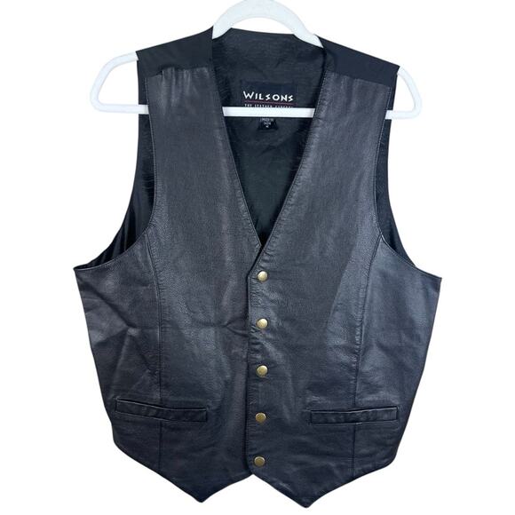 Wilson's Leather Vest Vintage 90s Y2K Western Genuine Moto Biker Grunge Medium - Picture 1 of 6